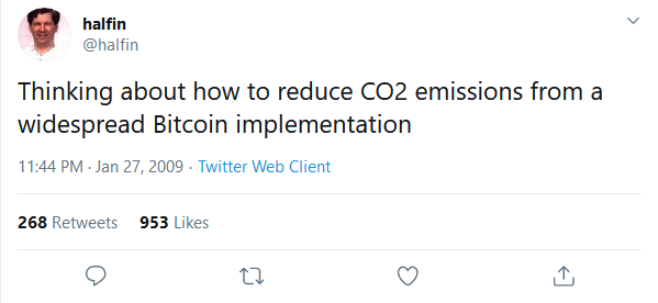توییت هال فینی درباره کاهش آلاینده‌های CO2 ناشی از استخراج بیت کوین