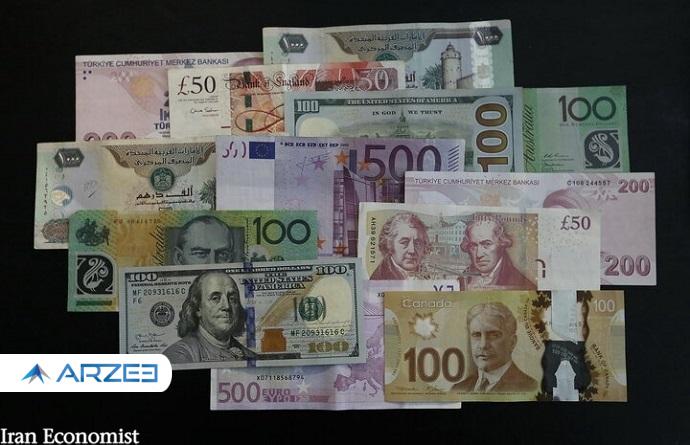 نرخ رسمی ۱۵ ارز کاهش یافتدلار